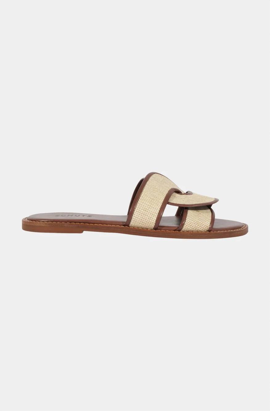 NEW SCHUTZ women's rita flat sandals in beige